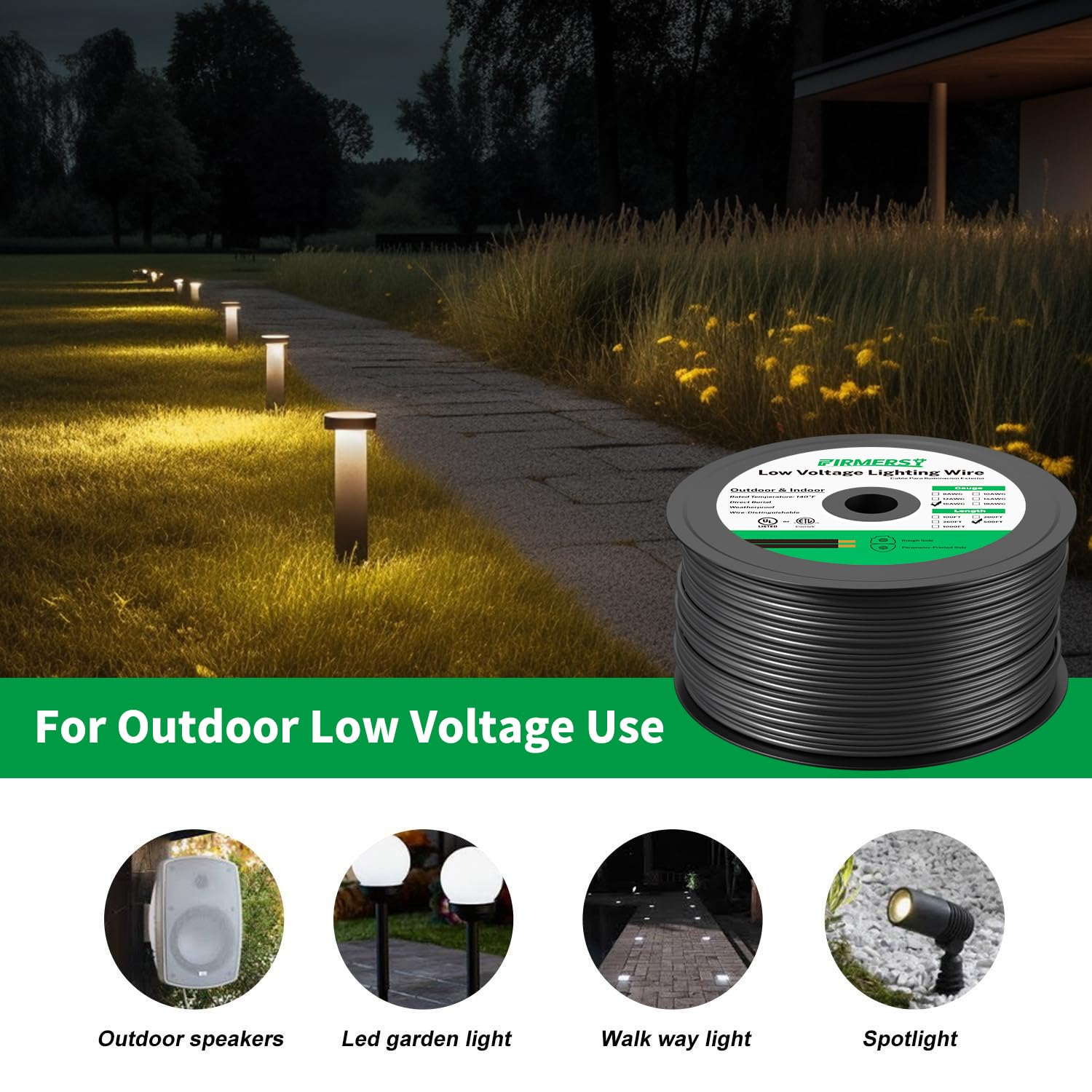 FIRMERST wire suitable for accent and path lighting