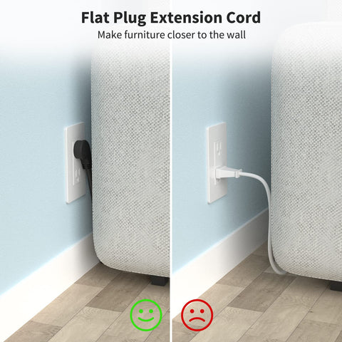 FIRMERST black extension cord in desk setup highlighting flexible, easy reach.
