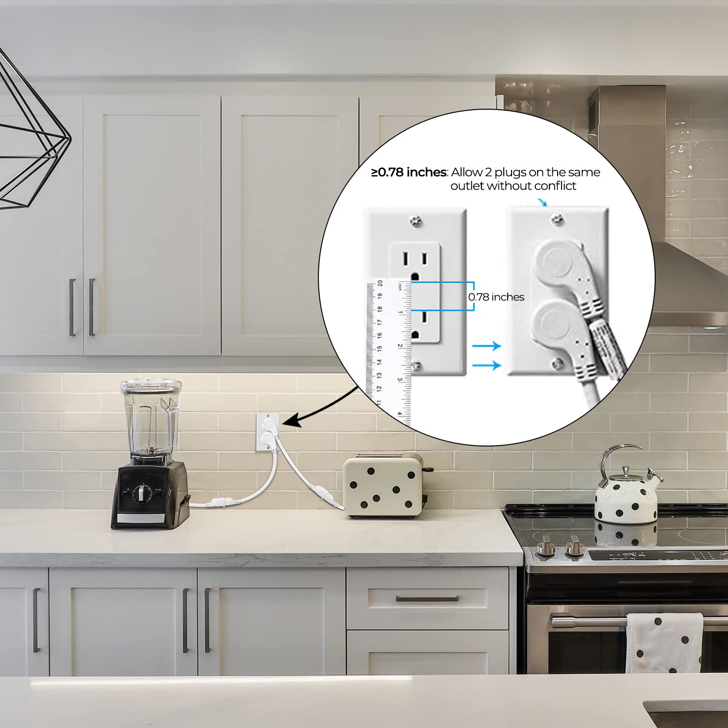 Three 14 AWG conductors provide sturdy power delivery for devices
