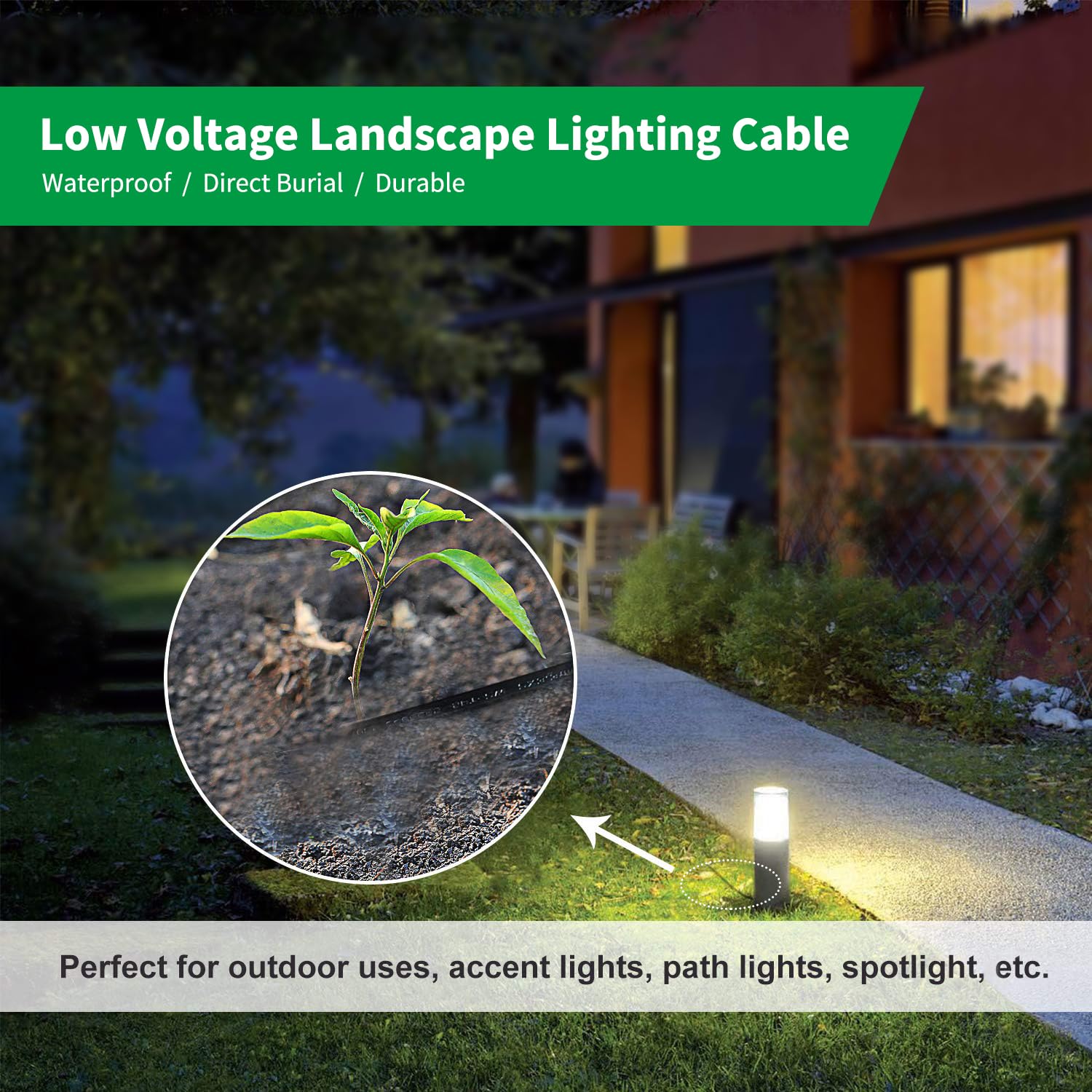 Wire with temperature tolerance of 140°F for outdoor use