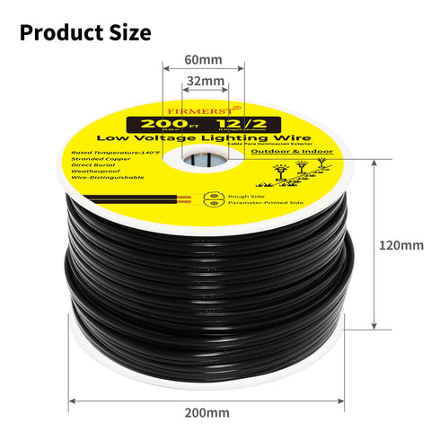 FIRMERST 12-2 low-voltage wire minimizes power drop over 200 feet