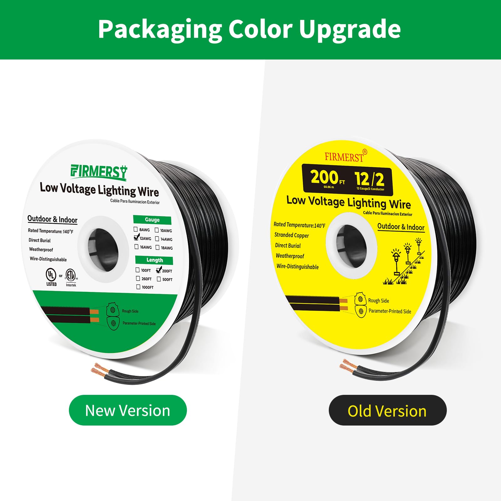 Waterproof and dustproof FIRMERST 12 AWG dual-conductor cable in outdoor use