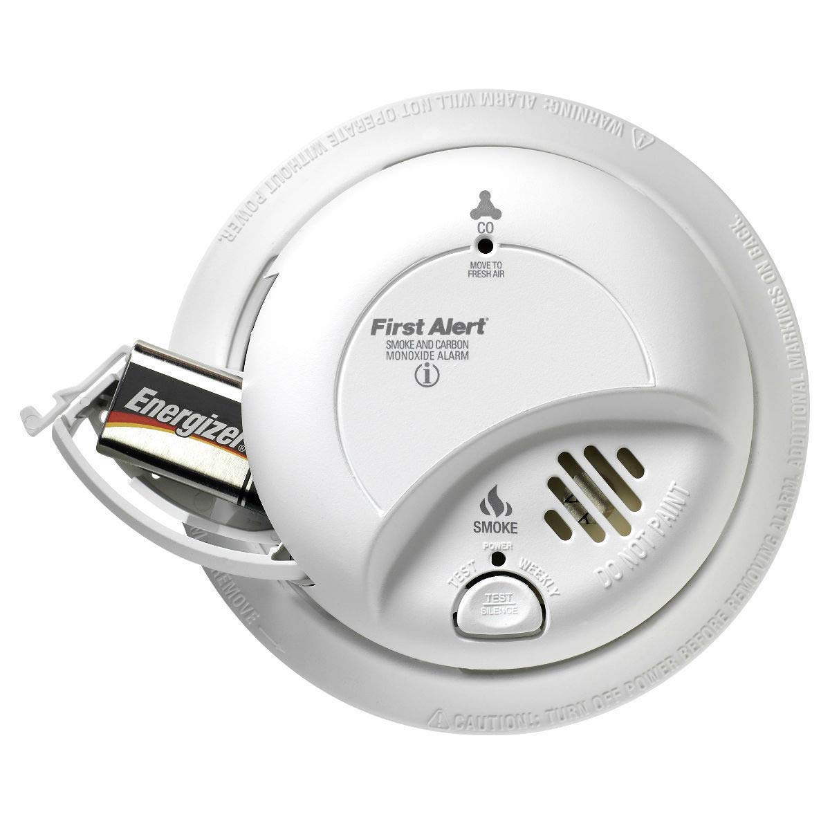 First Alert BRK SC9120FF battery backup ensures monitoring during power outages.