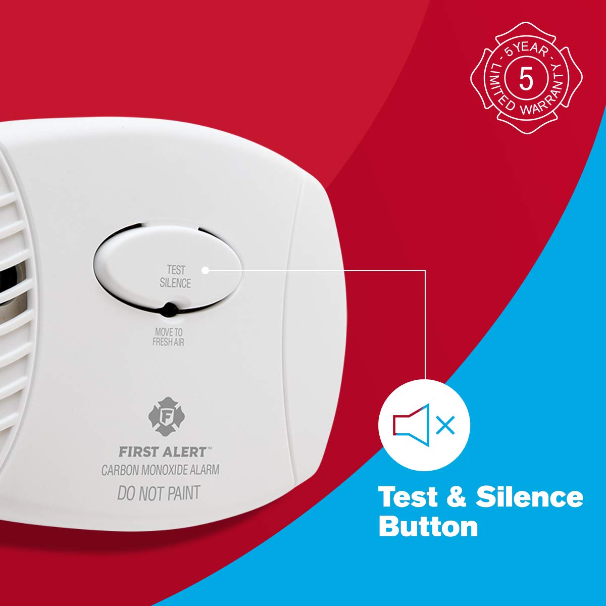 First Alert CO400 85db alarm signals a clear warning when CO rises.