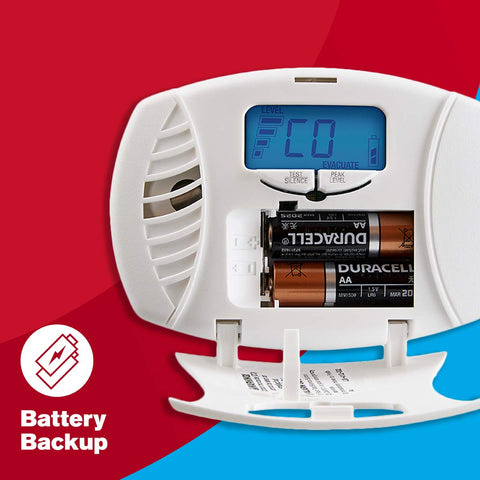 First Alert CO615 battery backup keeps monitoring during outages.