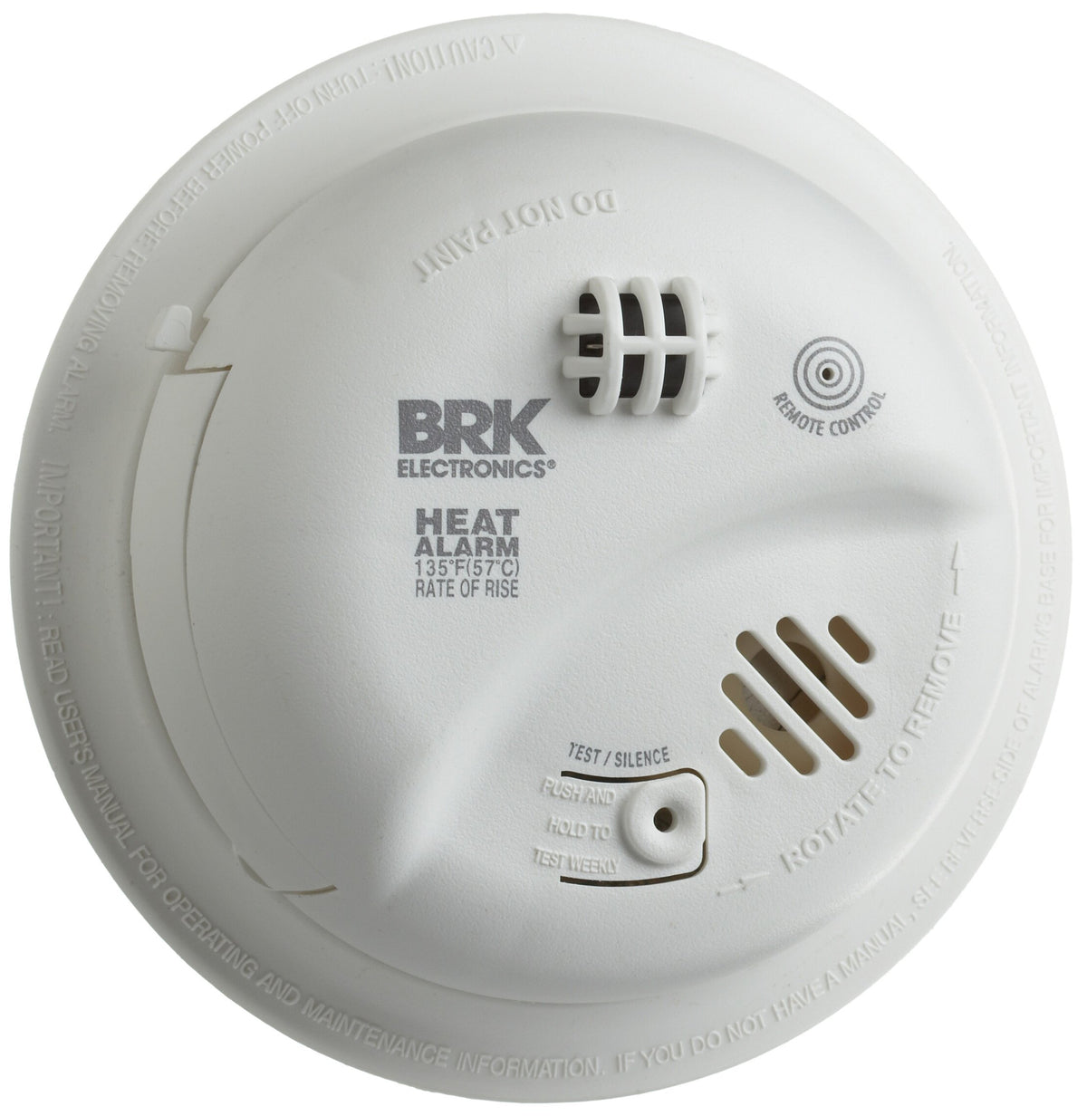 First Alert HD6135FB hardwired heat alarm with 85dB alarm for garage safety.