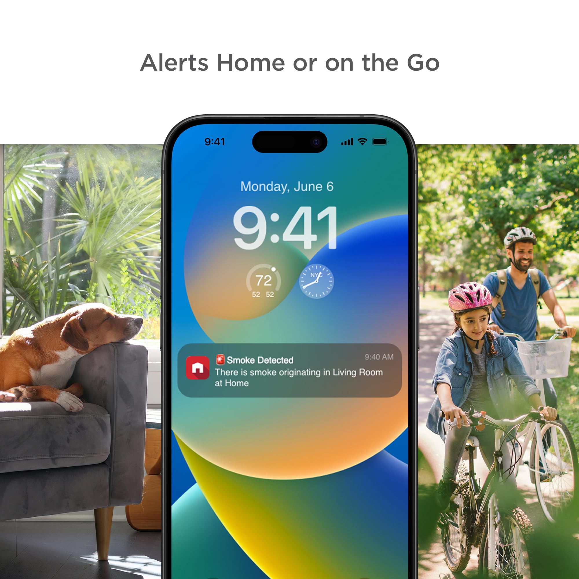 First Alert SC5 voice alert displaying danger type and location in home