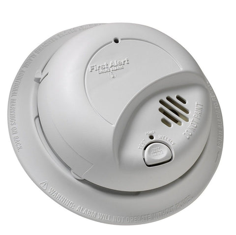 First Alert SMI100-AC hardwired ceiling smoke alarm with battery backup for outages