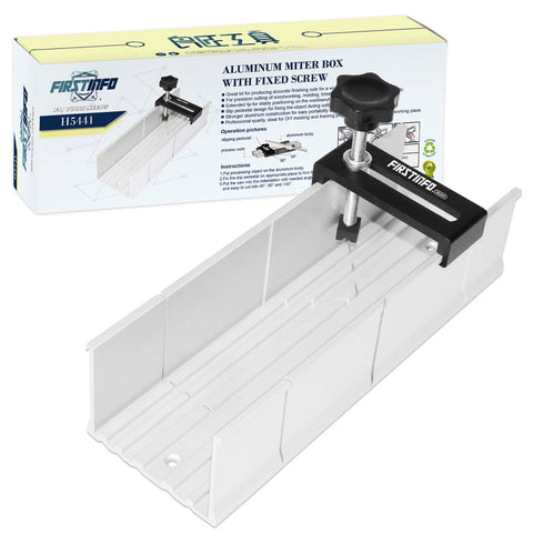 FirstInfo H5441 metal aluminum miter box with 9.8 inch frame enables precise angle cuts