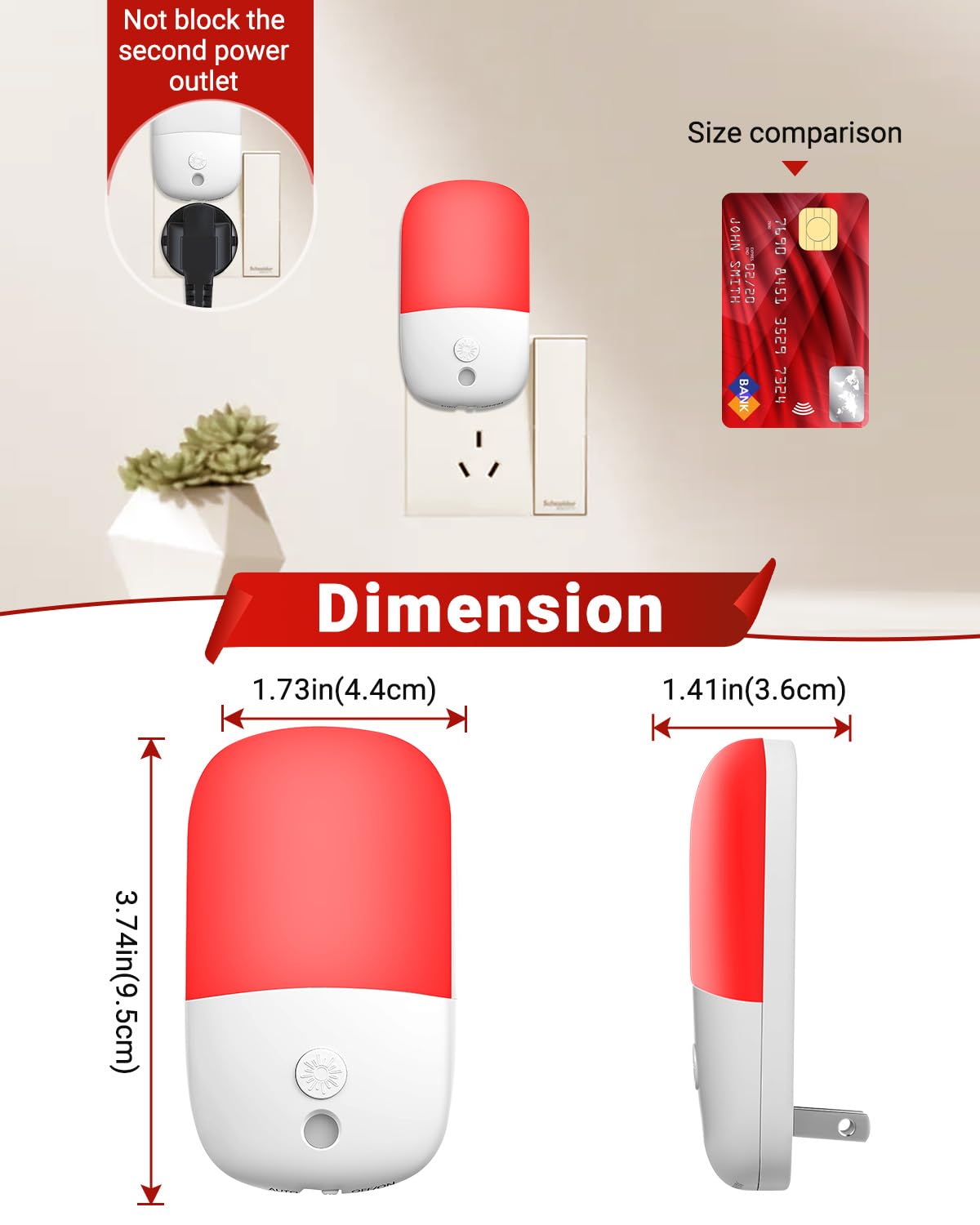 Firtallon 0.5W LED energy-efficient night light reduces power use.