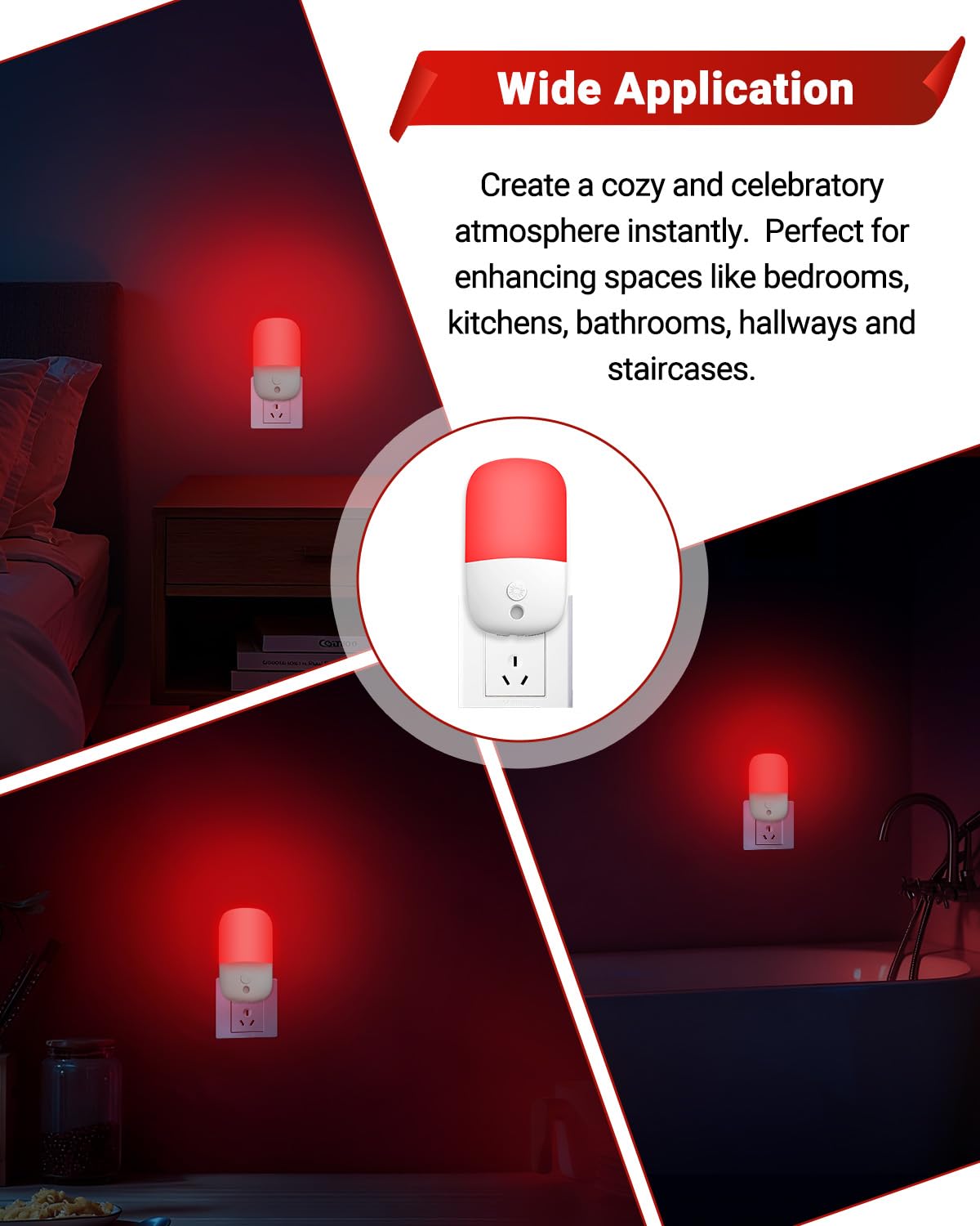 Firtallon night light in bedroom creates a calm, low-glow environment.