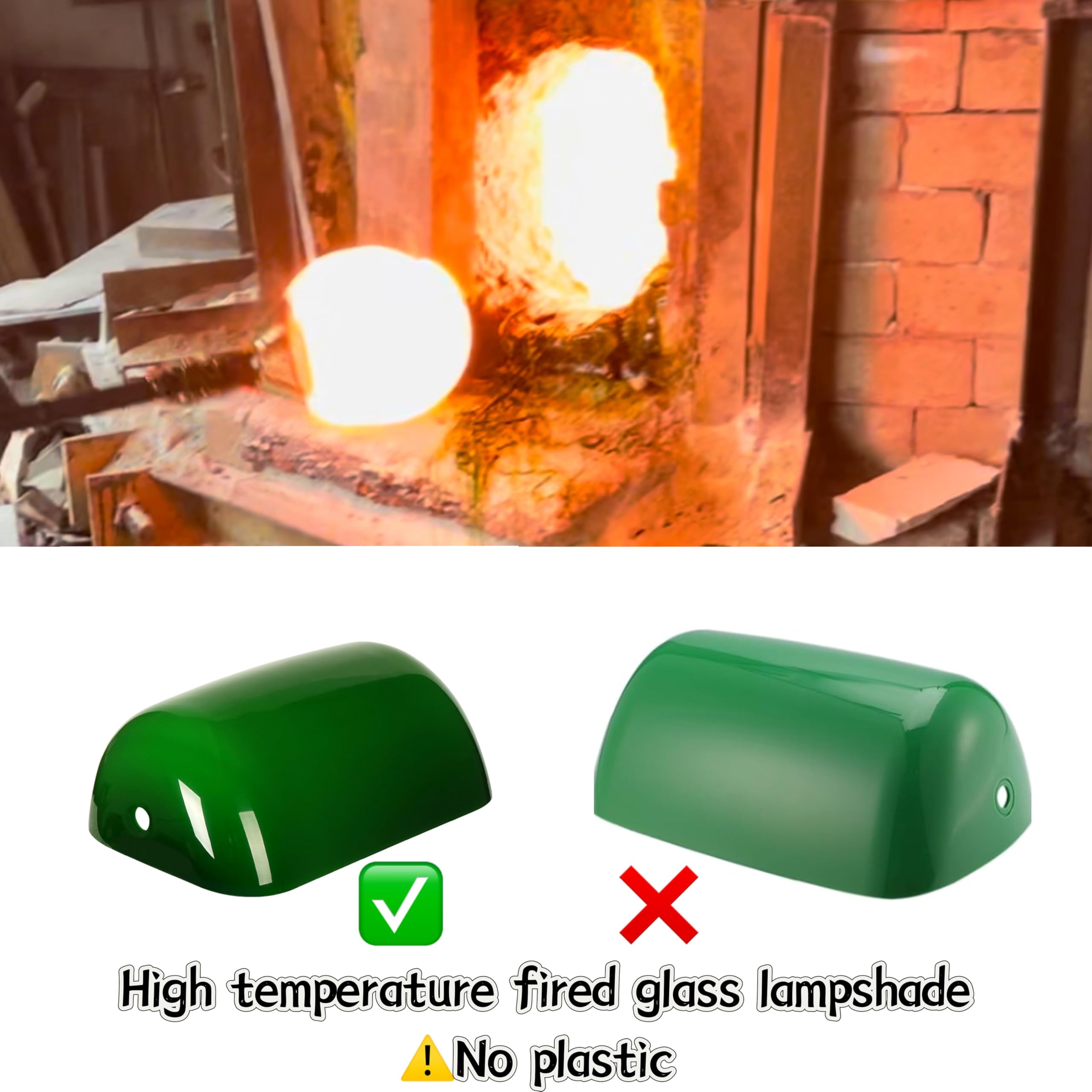 FIRVRE green banker shade fits standard lamp fittings for easy swapping