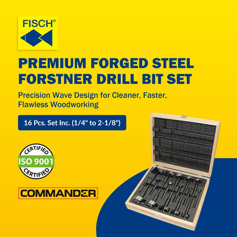 Fisch Black Shark center point Forstner bit demonstrates accurate hole start