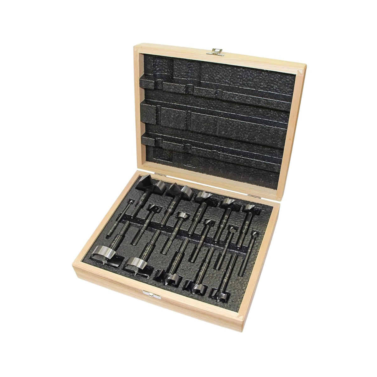 Fisch Black Shark Forstner bit set in case for organized woodworking precision