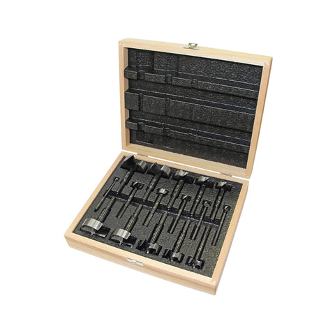 Fisch Black Shark Forstner bit set in case for organized woodworking precision