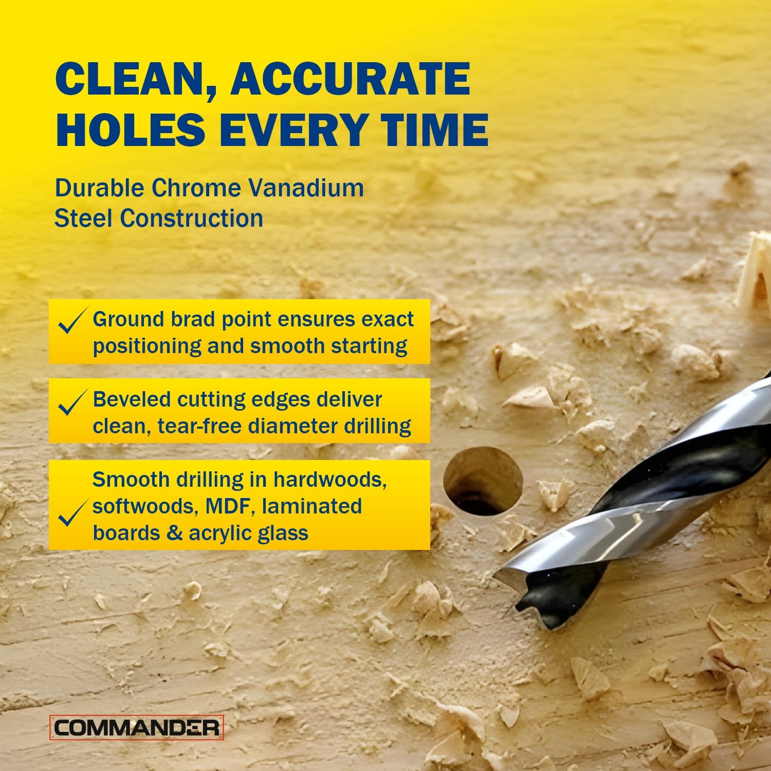 Fisch bit set enables fast, accurate holes in wood, MDF and acrylic