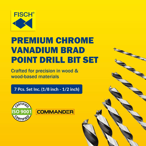 Fisch Premium Brad Point Bits 3-16 inch precision drilling with reduced tear-out in softwoods.