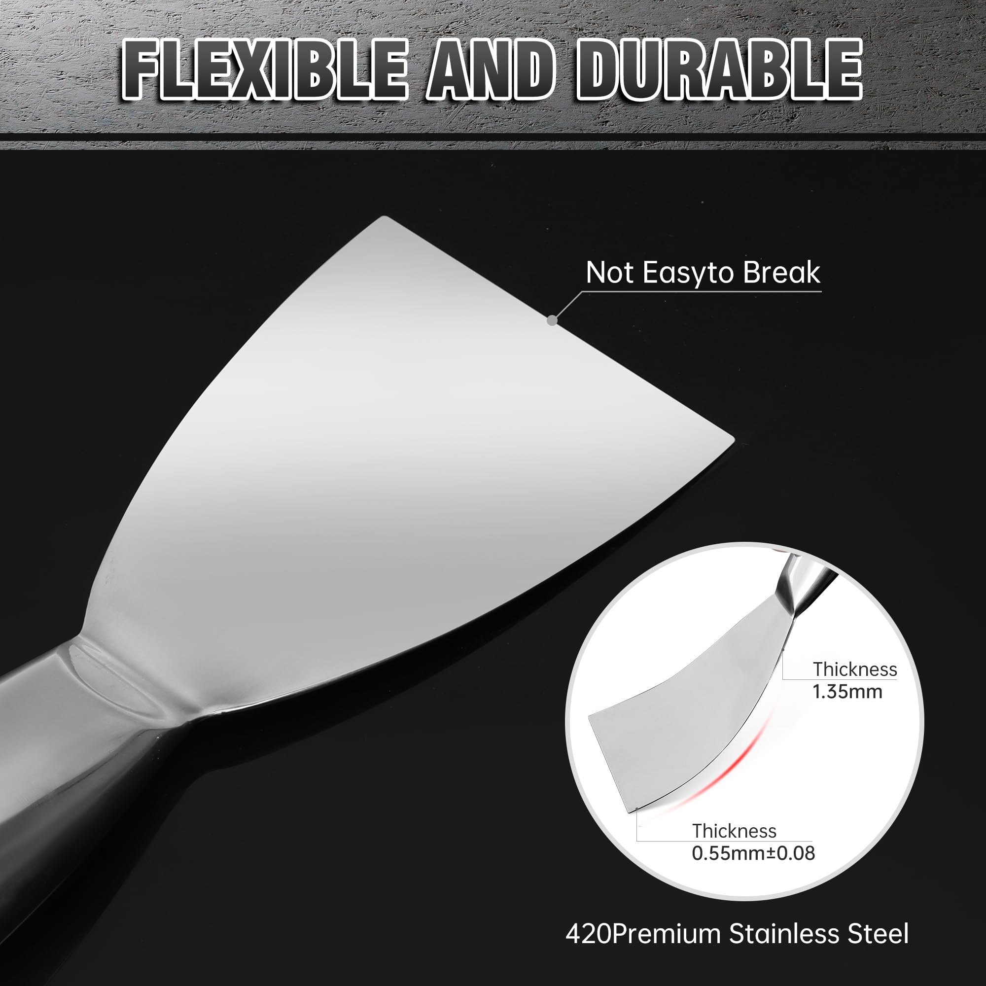 Fishark 6-inch blade putty knife for large patches and even coverage