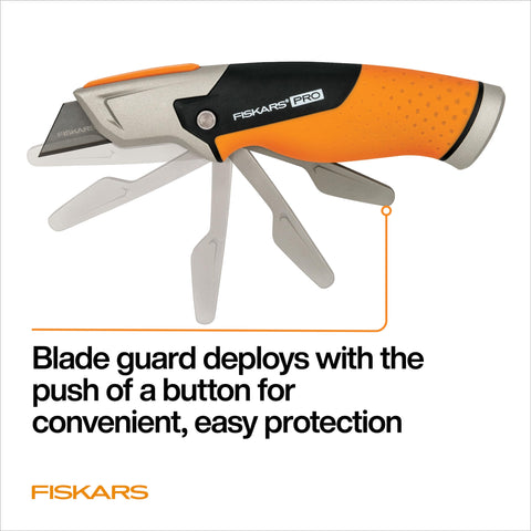 Fiskars Pro Fixed Knife magnet holds blade securely for changes