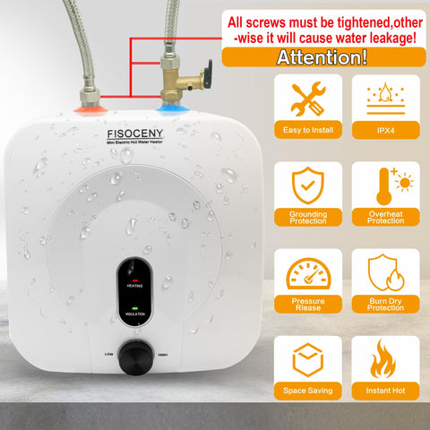 Fisoceny 1500W L-shaped heating tube delivers rapid warming for on-demand hot water.
