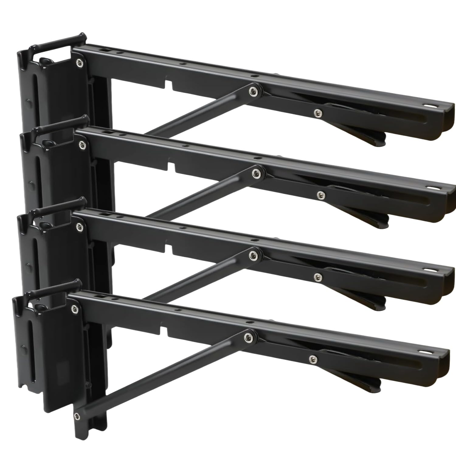 Fistihon 12-inch e-track bracket folded for trailer space savings