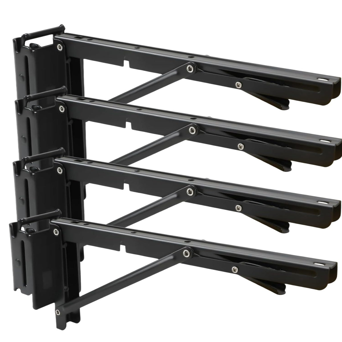 Fistihon 12-inch e-track bracket folded for trailer space savings