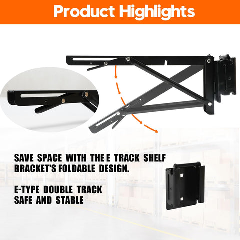 Fistihon e-track bracket extended for sturdy load-bearing shelves