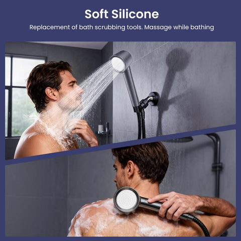 Fitespot hose 1.5m stainless steel extends reach during showers.