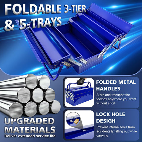 FITHOIST 3-layer 5-tray design highlights space-saving organization for tools.