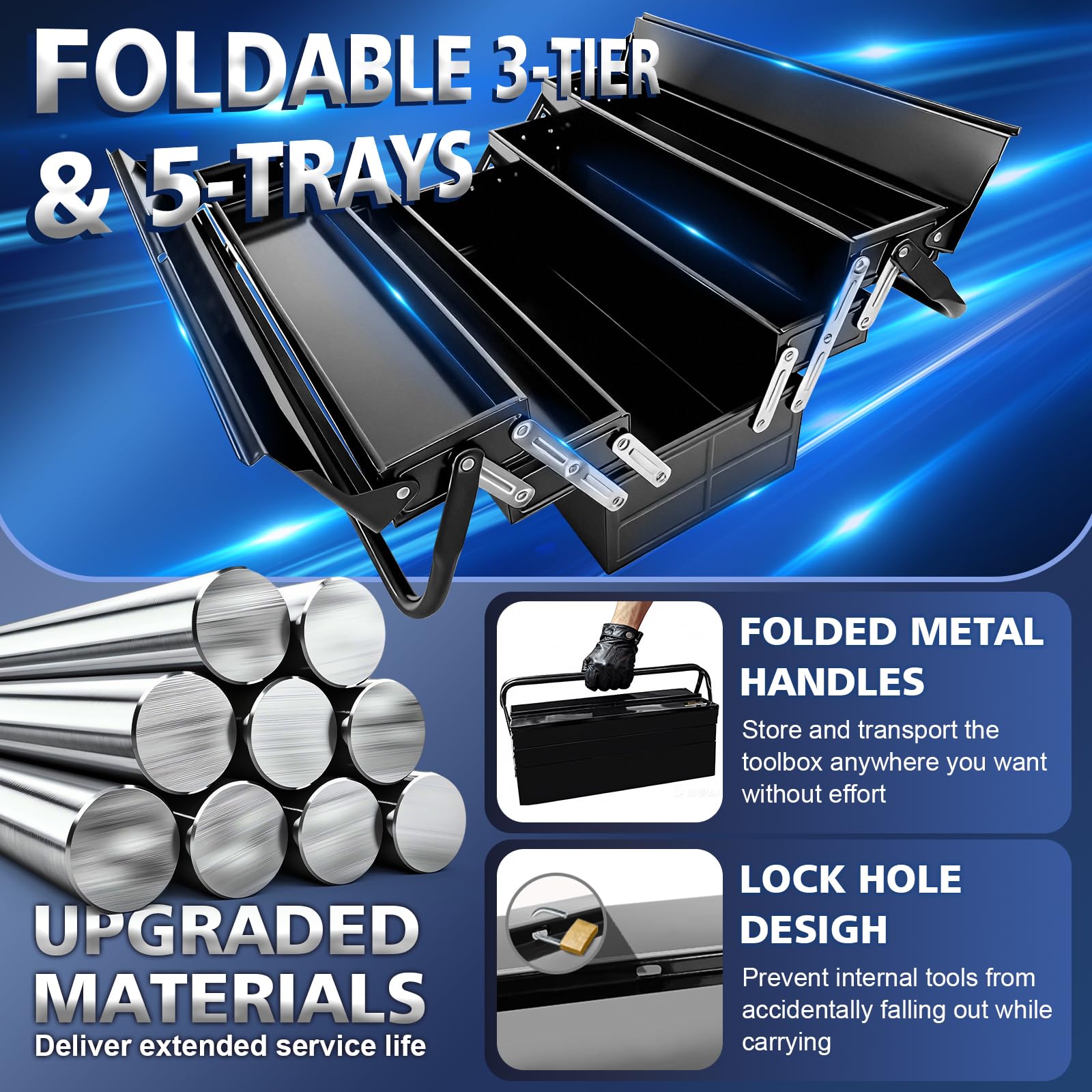 FITHOIST toolbox with side handle for easy transport