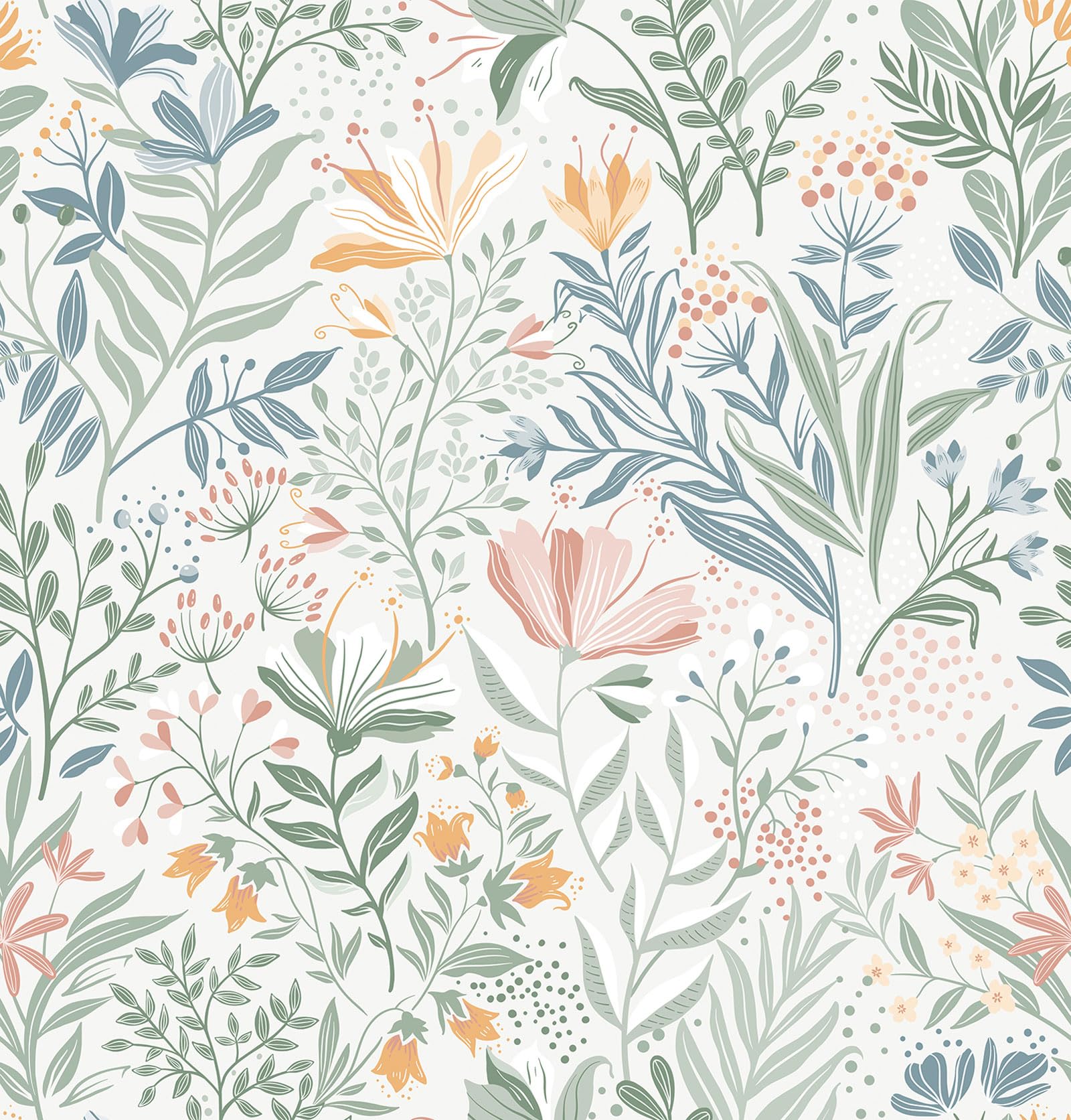 Fititem floral peel-and-stick wallpaper roll for quick room transformation.