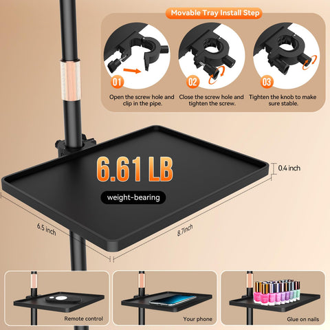 Fitlume Lash Light Height Tray keeps tools within easy reach.