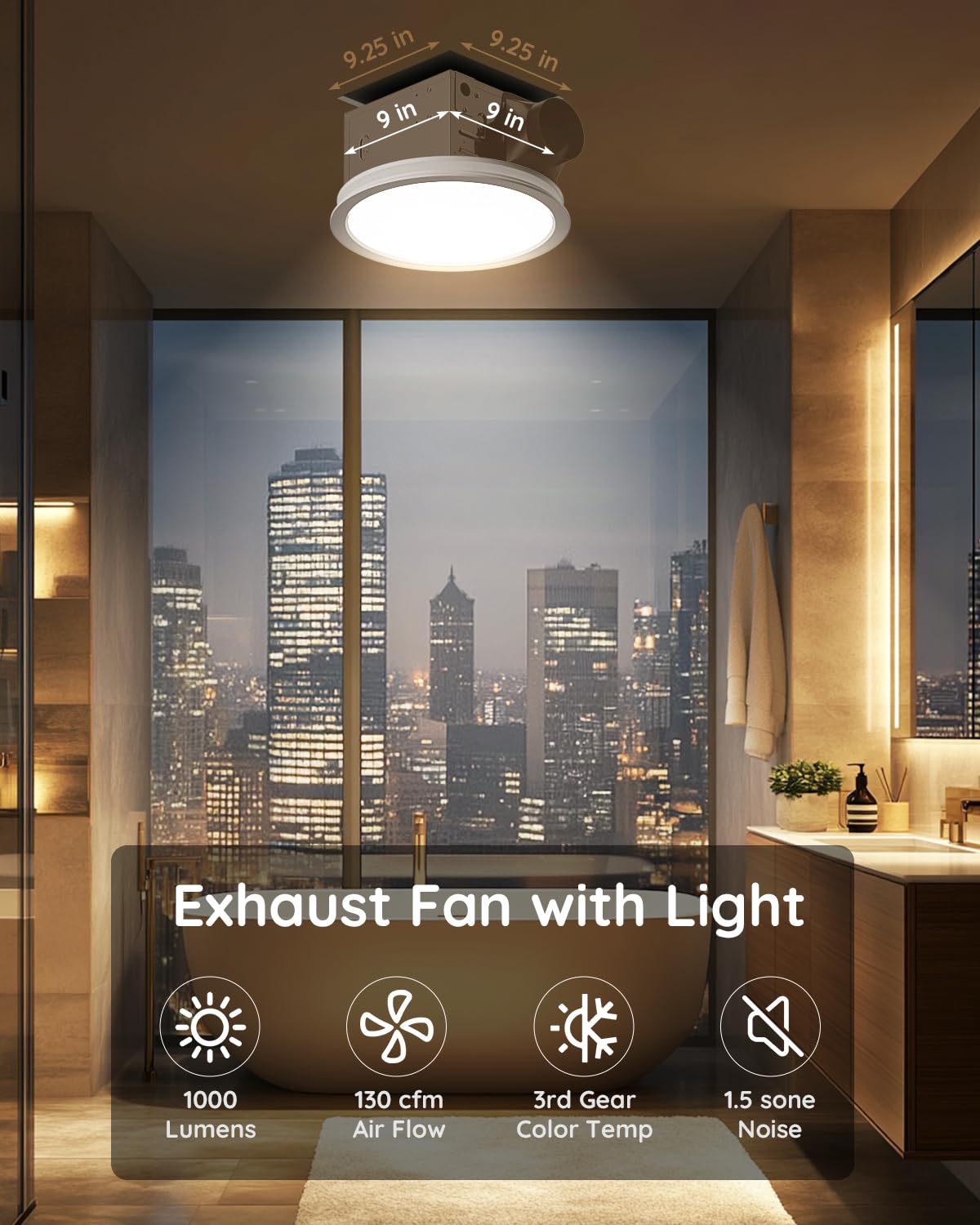 Fitop ceiling mount installation shows easy ceiling integration
