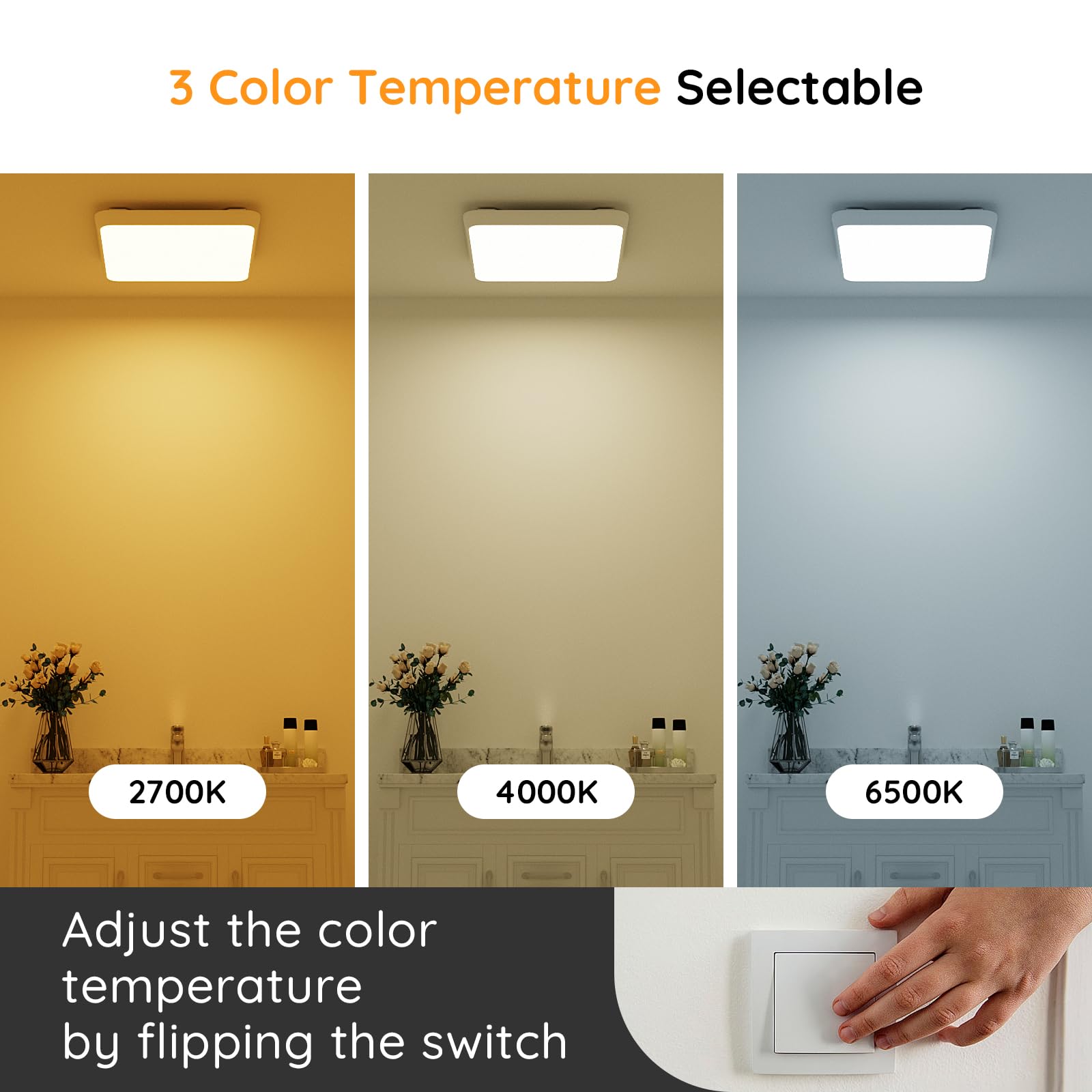 Fitop four color temperatures adapt lighting for any bathroom task