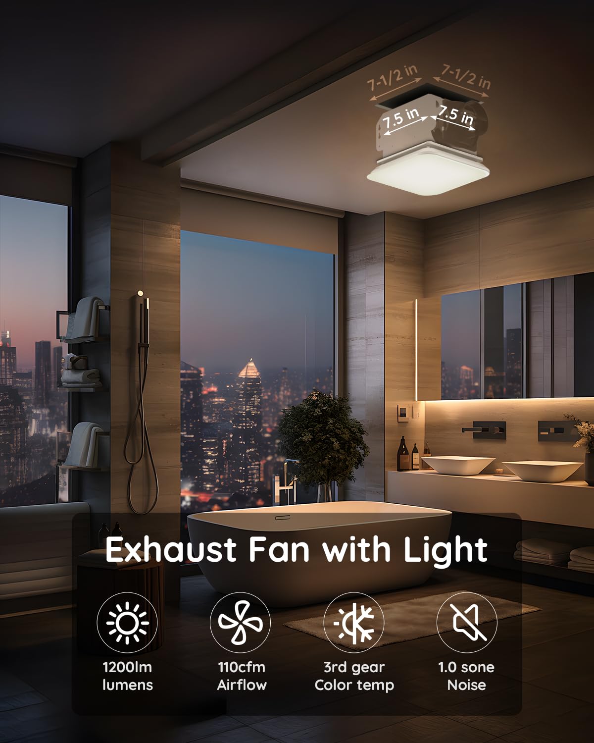 Fitop LED light 1200lm 3000k: warm glow ideal for evening routines.