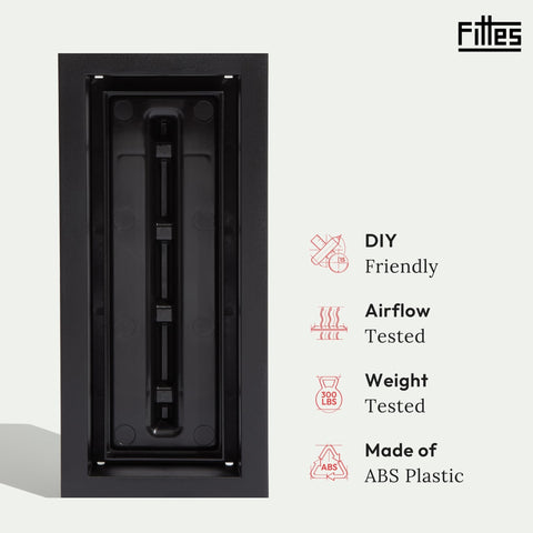 Fittes Framed Floor Vent Lite in-floor mounting demonstrates seamless installation.