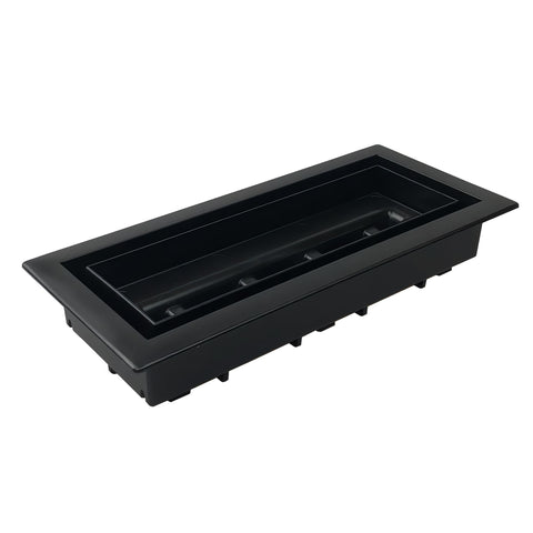 Fittes Framed Floor Vent Lite frame close-up showcasing a sleek matte black finish for modern floor integration.