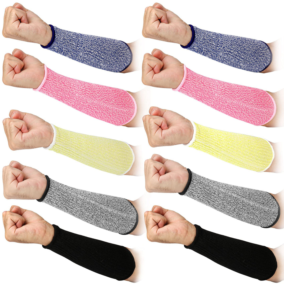 Fivenl cut-resistant arm sleeve in black with lightweight forearm protection