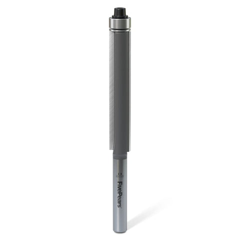 FivePears flush trim router bit close-up shows carbide tip for smooth, durable cuts