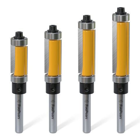 FivePears top and bottom bearing flush trim router bit creates a clean wood edge