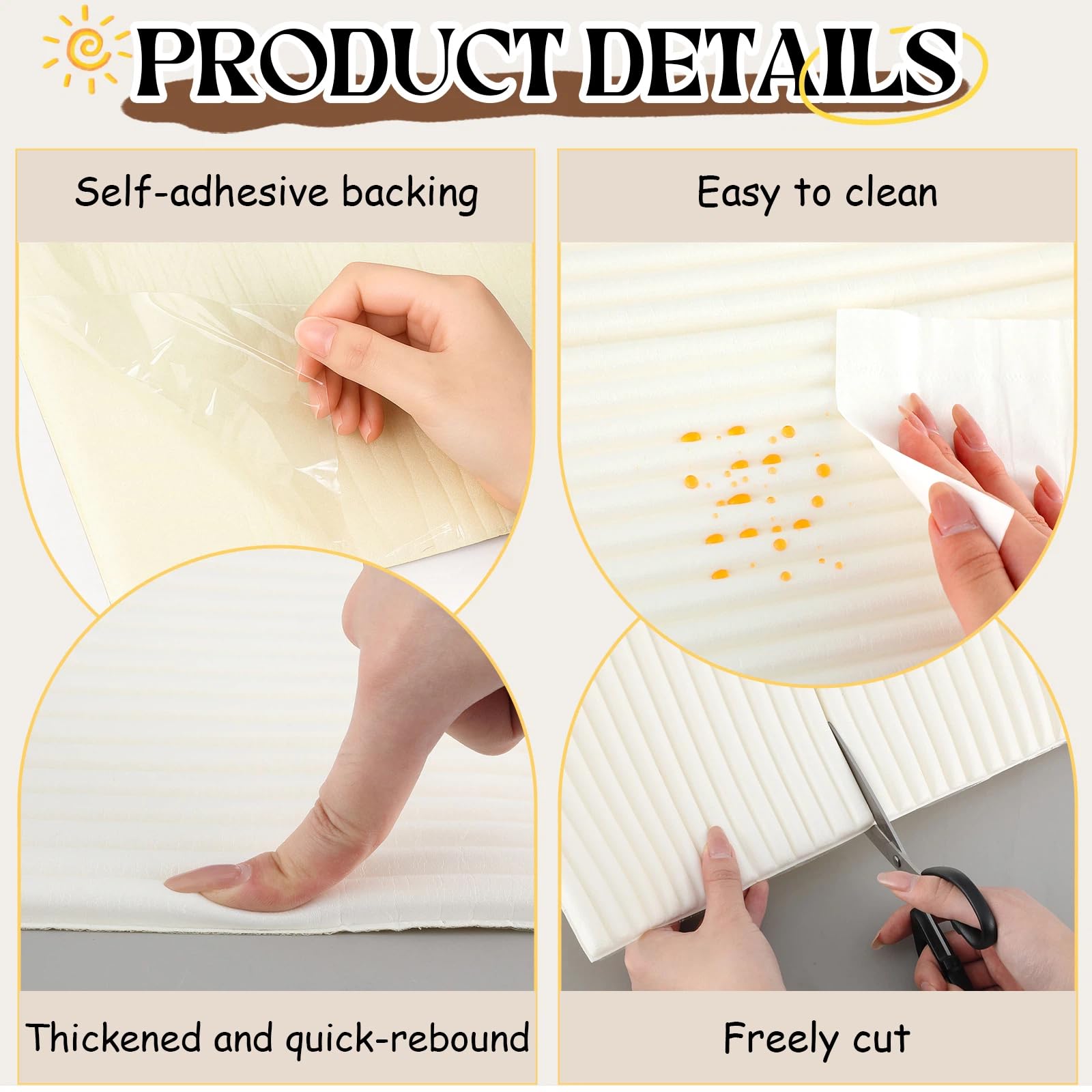 Fiwochic 3D self-adhesive panel offers quick, tool-free installation.