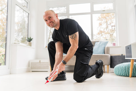 Fix-A-Floor adhesive bond close-up highlights durable floor-to-substrate attachment