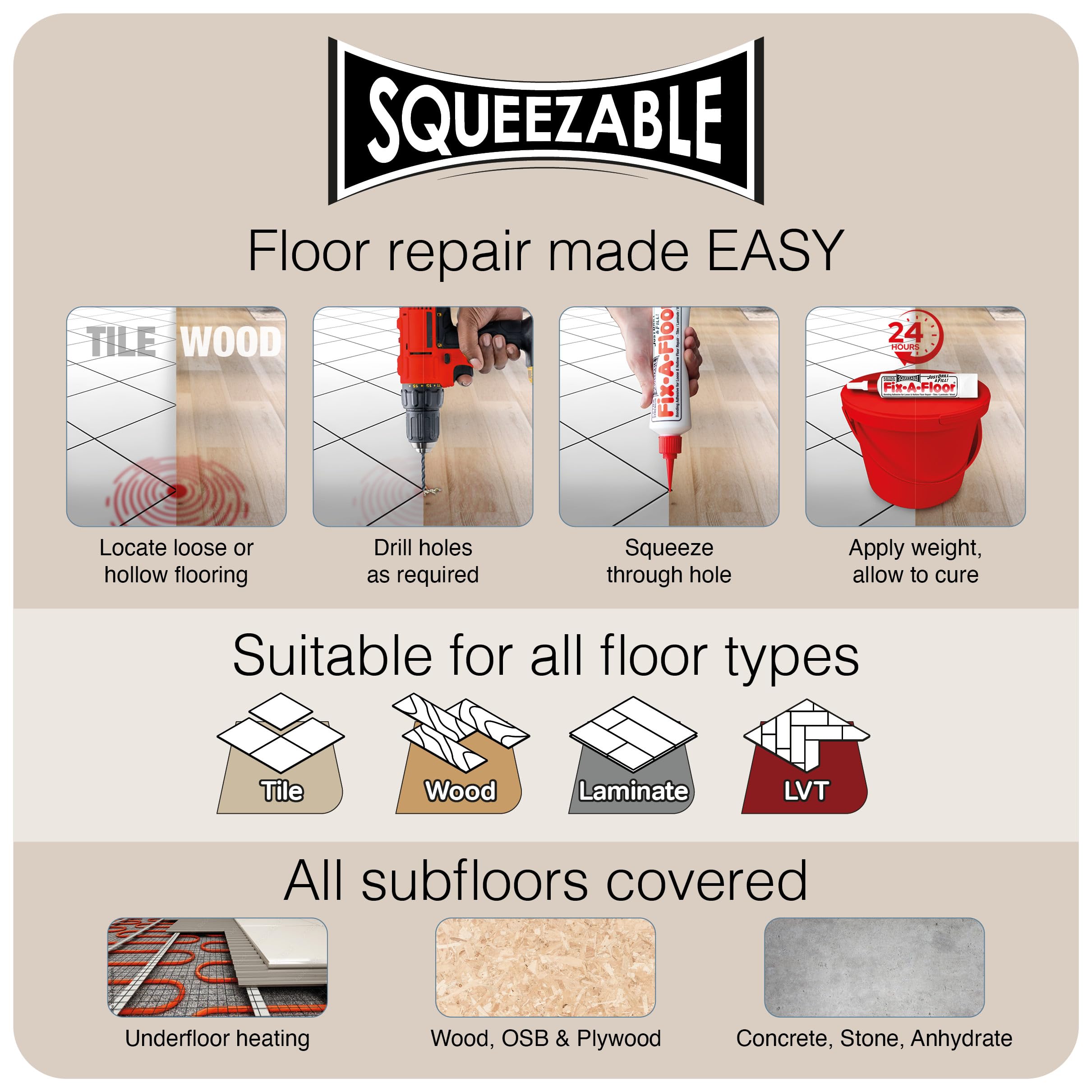 Fix-A-Floor ceramic-porcelain-wood focus demonstrates versatile floor surface repair