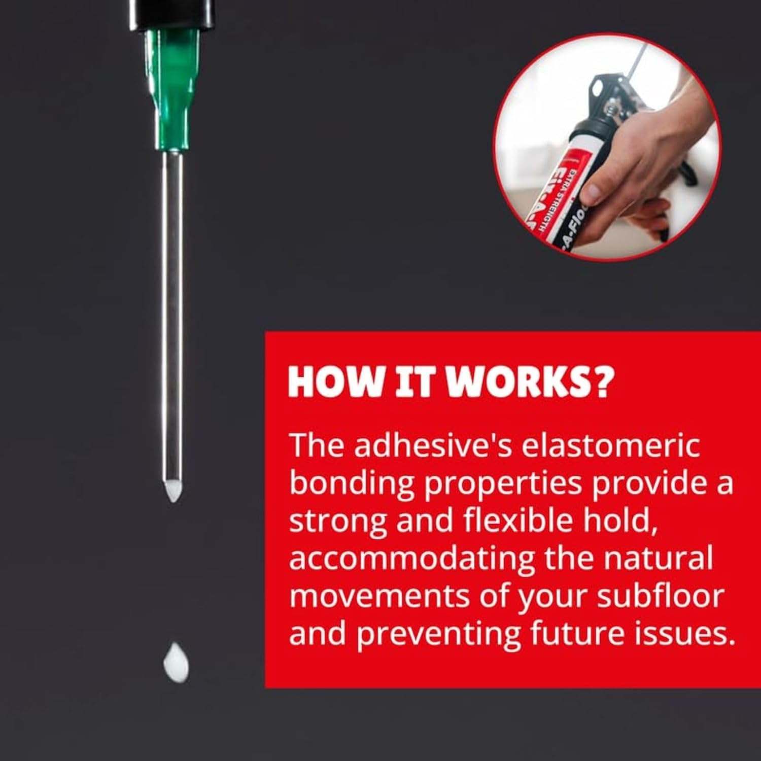 Fix-A-Floor Pro Pack syringe adaptors for controlled adhesive delivery.