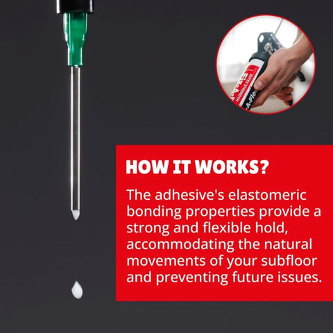 Fix-A-Floor Pro Pack syringe adaptors for controlled adhesive delivery.