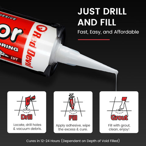 Fix-A-Floor Pro Pack tips with cut sizes enable on-the-fly sizing.