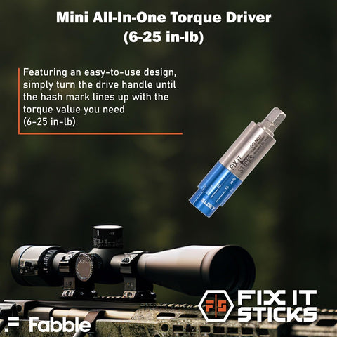 Turn hash mark to target torque on Fix It Sticks tool