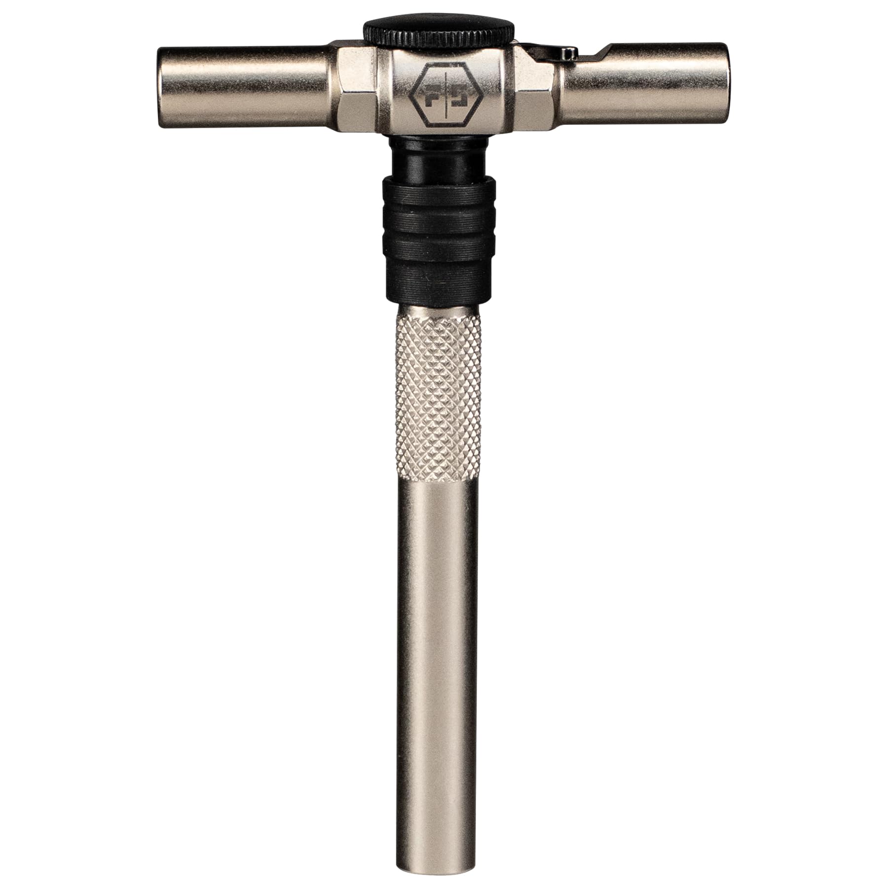 Fix It Sticks ratcheting T-Way wrench with locking hex drive for quick, secure bit changes.