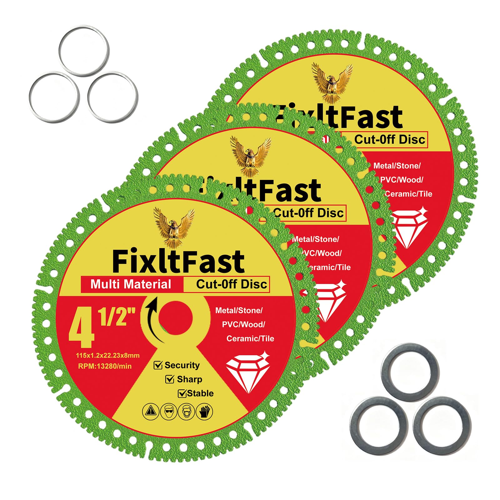 FixltFast diamond cut-off disc for 4.5-inch grinders enables precise cuts on stone