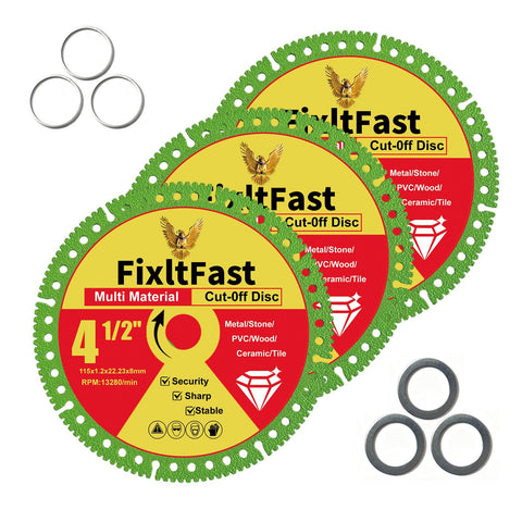 FixltFast diamond cut-off disc for 4.5-inch grinders enables precise cuts on stone